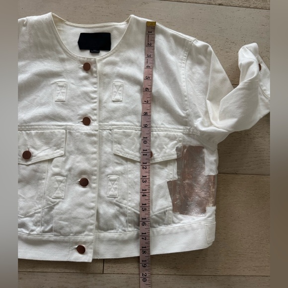 Alexander Wang White metallic Paint Splatter Denim Jacket 4 - Picture 9 of 11